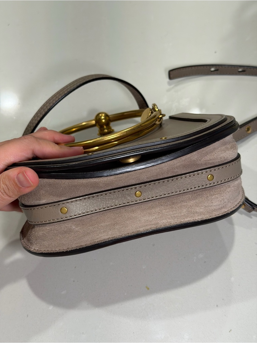 Chloé Nile Small Bracelet Bag in Motty Grey / Taupe - Picture 3 of 12